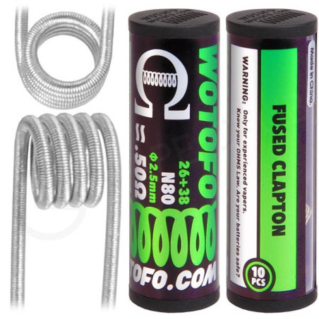 10ks Wotofo Fused Clapton Ni80 špirálky