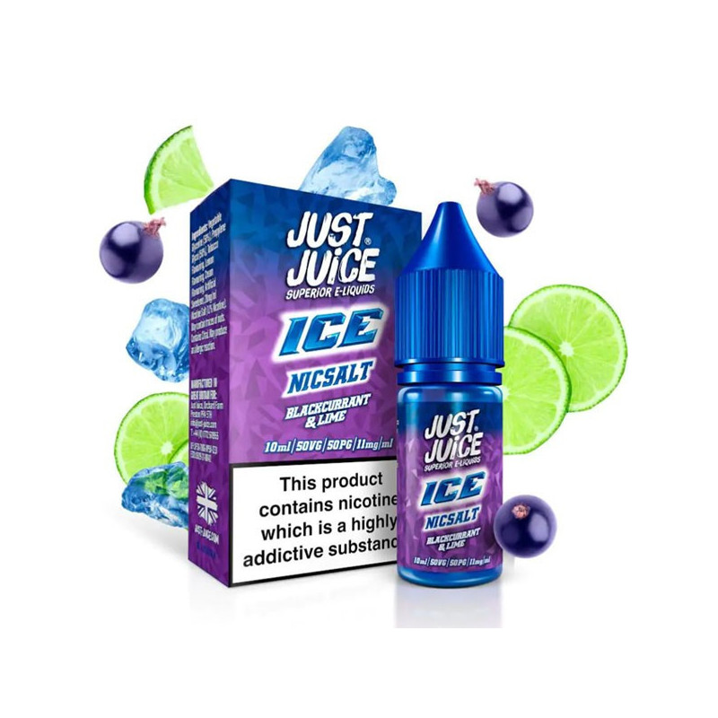 10ml Blackcurrant & Lime JUST JUICE ICE NICSALT e-liquid