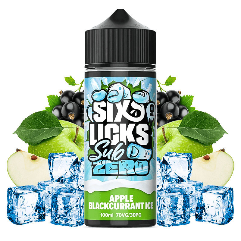 120ml Apple Blackcurrant Ice Six Licks Sub Zero - 100ml S&V