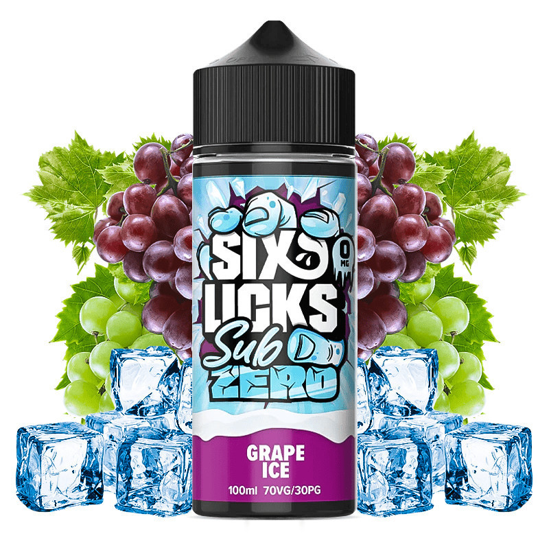 120ml Grape Ice Six Licks Sub Zero - 100ml S&V