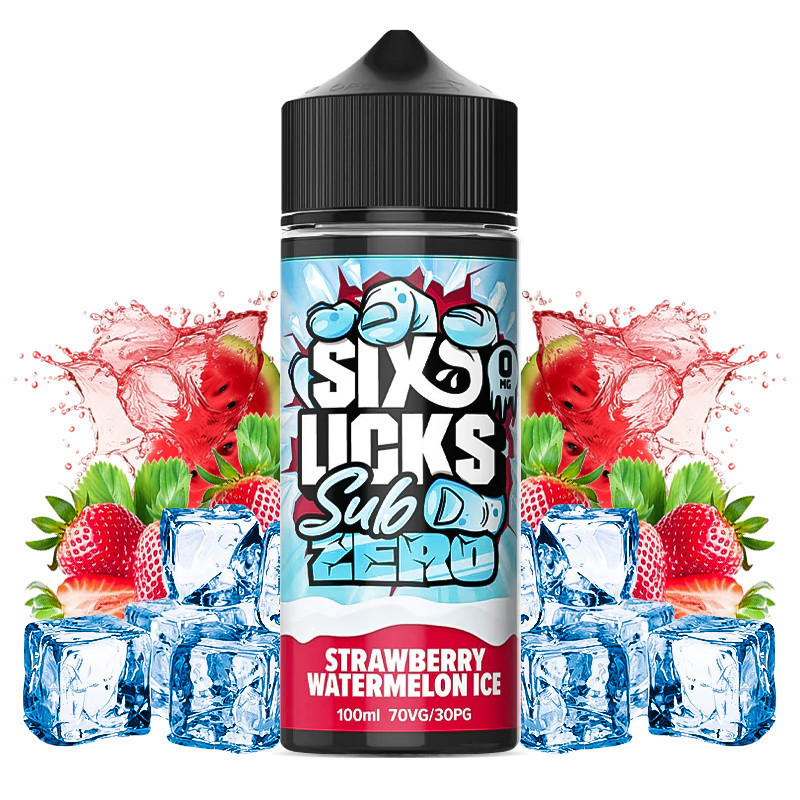 120ml Strawberry Watermelon Ice Six Licks Sub Zero - 100ml S&V