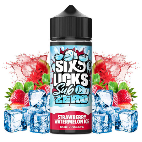 120ml Strawberry Watermelon Ice Six Licks Sub Zero - 100ml S&V