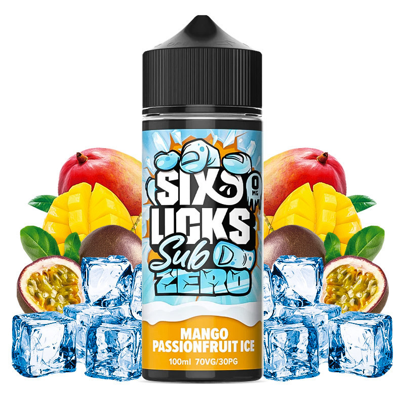 120ml Mango Passionfruit Ice Six Licks Sub Zero - 100ml S&V