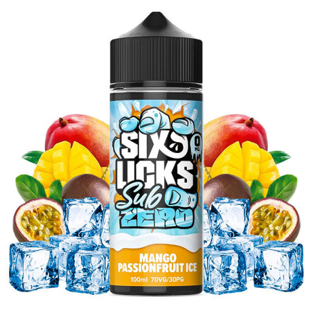 120ml Mango Passionfruit Ice Six Licks Sub Zero - 100ml S&V