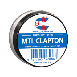 10ks MTL Clapton SS316L Coilology špirálky - 0,62Ω | www.e-smoke.sk