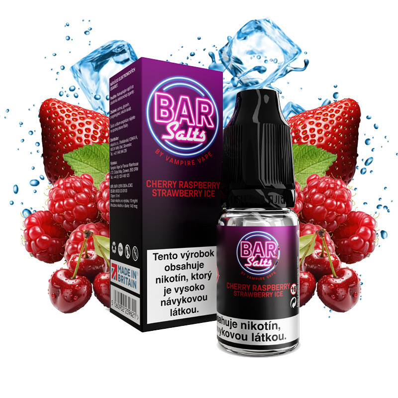 10ml Cherry Raspberry Strawberry Ice Vampire Vape BAR SALTS e-liquid