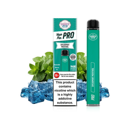 Spearmint Menthol Dinner Lady Vape Pen PRO jednorazová el. cigareta