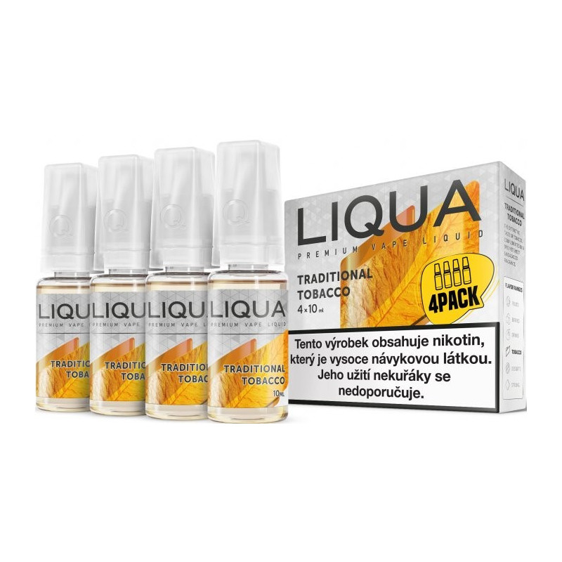 4-Pack Tradičný tabak LIQUA ELEMENTS E-LIQUID