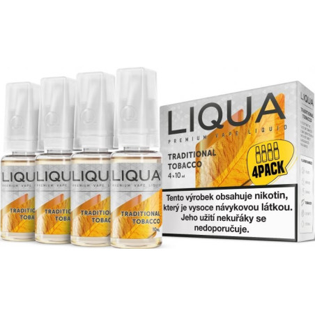 4-Pack Tradičný tabak LIQUA ELEMENTS E-LIQUID