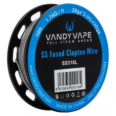 Vandy Vape SS Fused Clapton Wire SS316L 28ga*2 +30ga (3m)